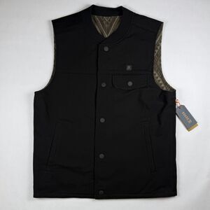 Roark Milford Reversible Vest Black Brown Aztec Wool Canvas Medium NWT
